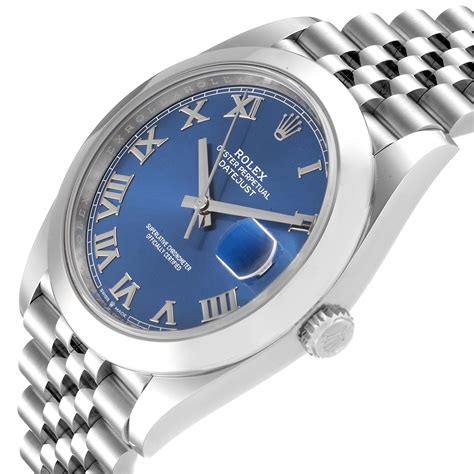 rolex datejust 41mm blue roman|rolex datejust 41 blue price.